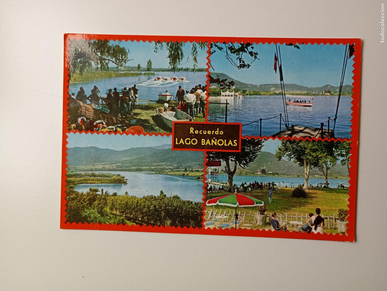 Postales: POSTAL RECUERDO LAGO BA&Ntilde;OLAS. GERONA. TDKP29C