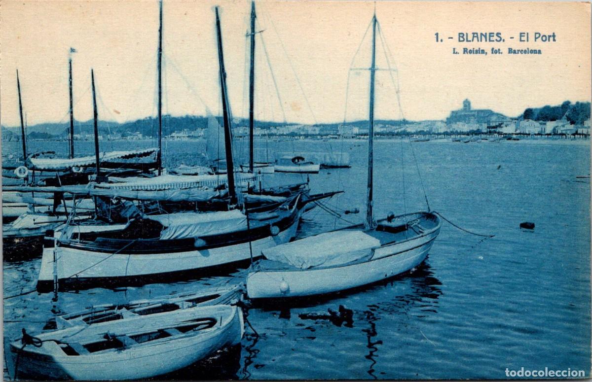 Postales: Blanes - El Port - L. Roisin 1 - Tonalidad Azul - 139x89mm