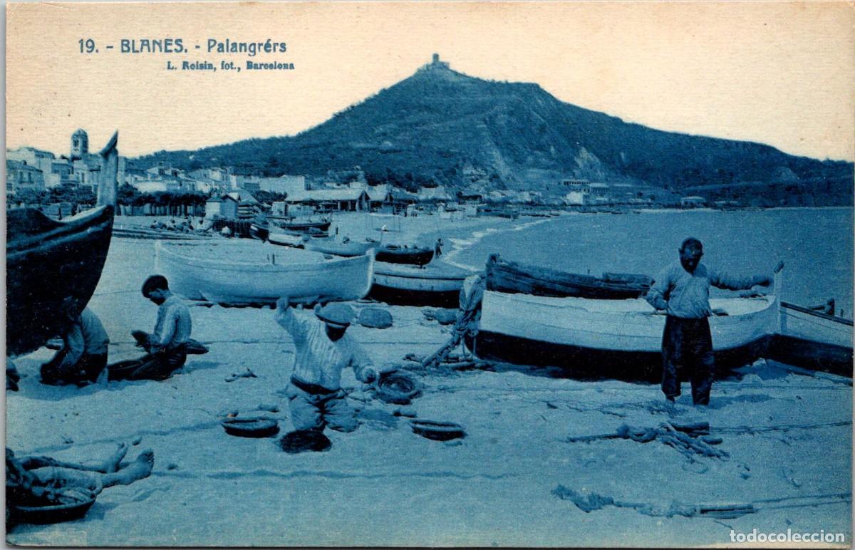 Postales: Blanes - Palangr&eacute;rs - L. Roisin 19 - Tonalidad Azul - 140x89mm
