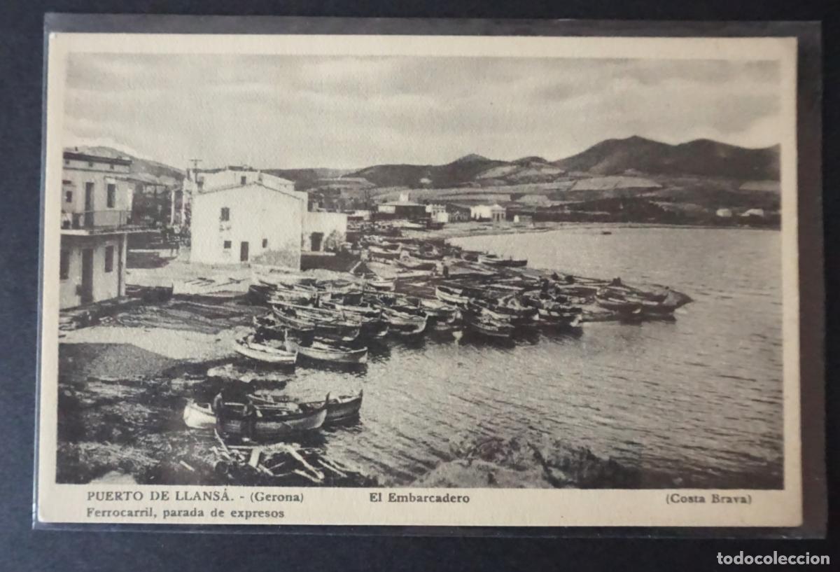 Postkarten: Puerto de Llan&ccedil;a (Girona), El Embarcadero, antigua postal sin circular, ver foto reverso