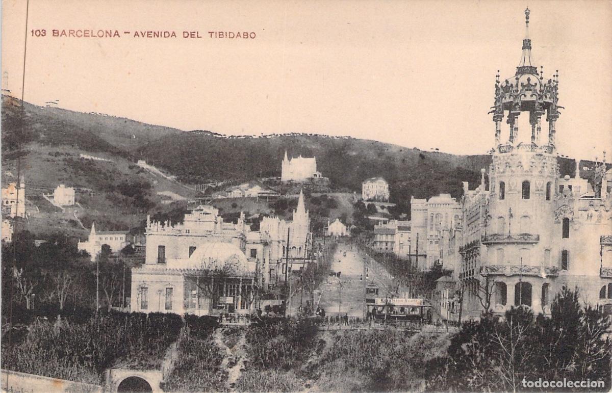Postales: Postal de Barcelona, Avenida del Tibidabo y Arquitectura Modernista