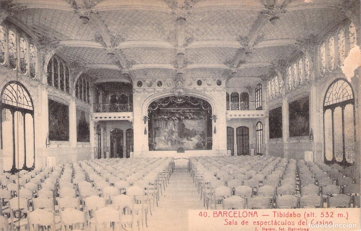 Postales: Postal de la Sala de Espect&aacute;culos del Casino del Tibidabo, Barcelona