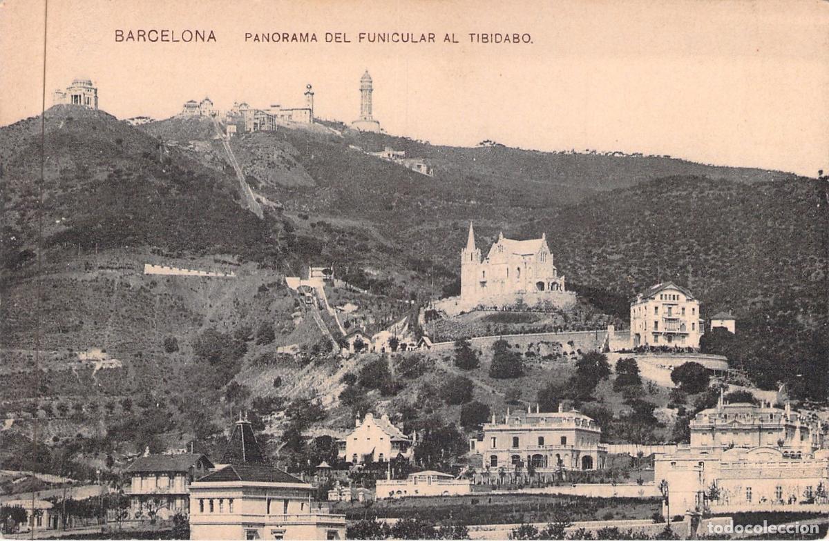 Postales: Postal de Barcelona: Panorama del Funicular al Tibidabo