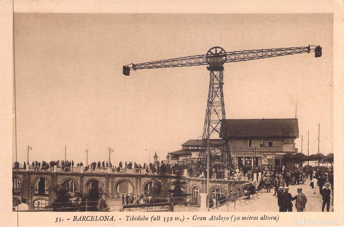 Postales: Postal Gran Atalaya del Parque Tibidabo en Barcelona