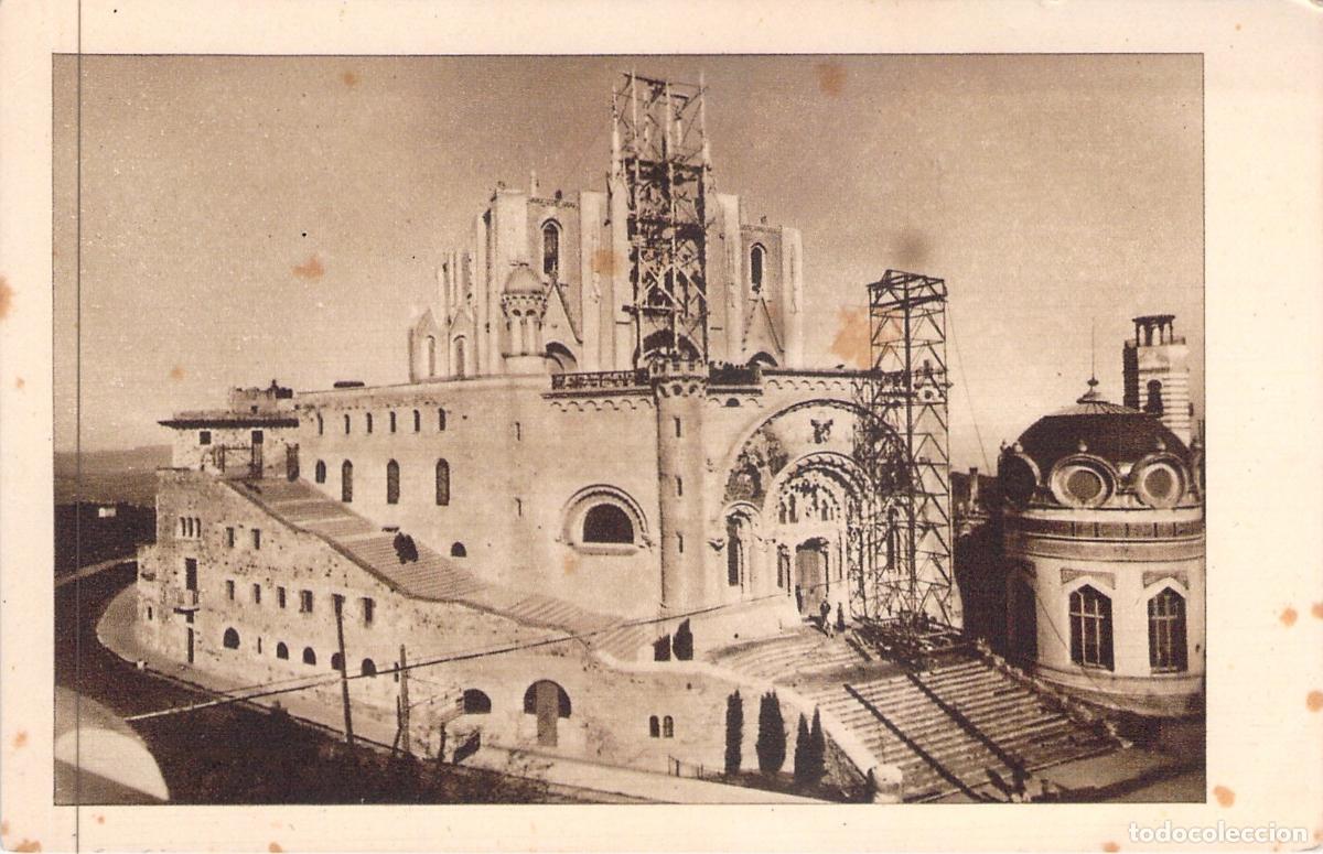 Postales: Postal Templo Sagrado Coraz&oacute;n Tibidabo Barcelona Construcci&oacute;n