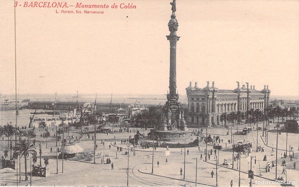 Postales: Tarjeta Postal Barcelona Monumento de Col&oacute;n y Puerto