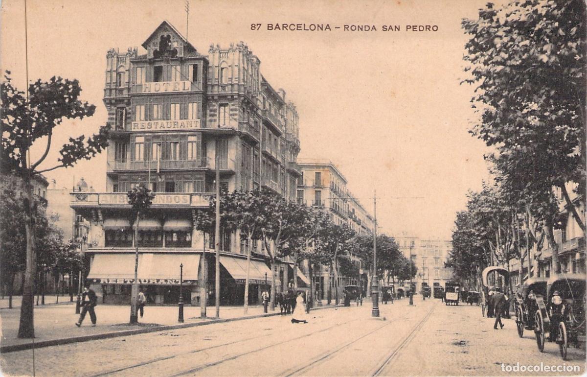 Postales: Postal de Barcelona: Ronda San Pedro y Hotel Ambos Mundos
