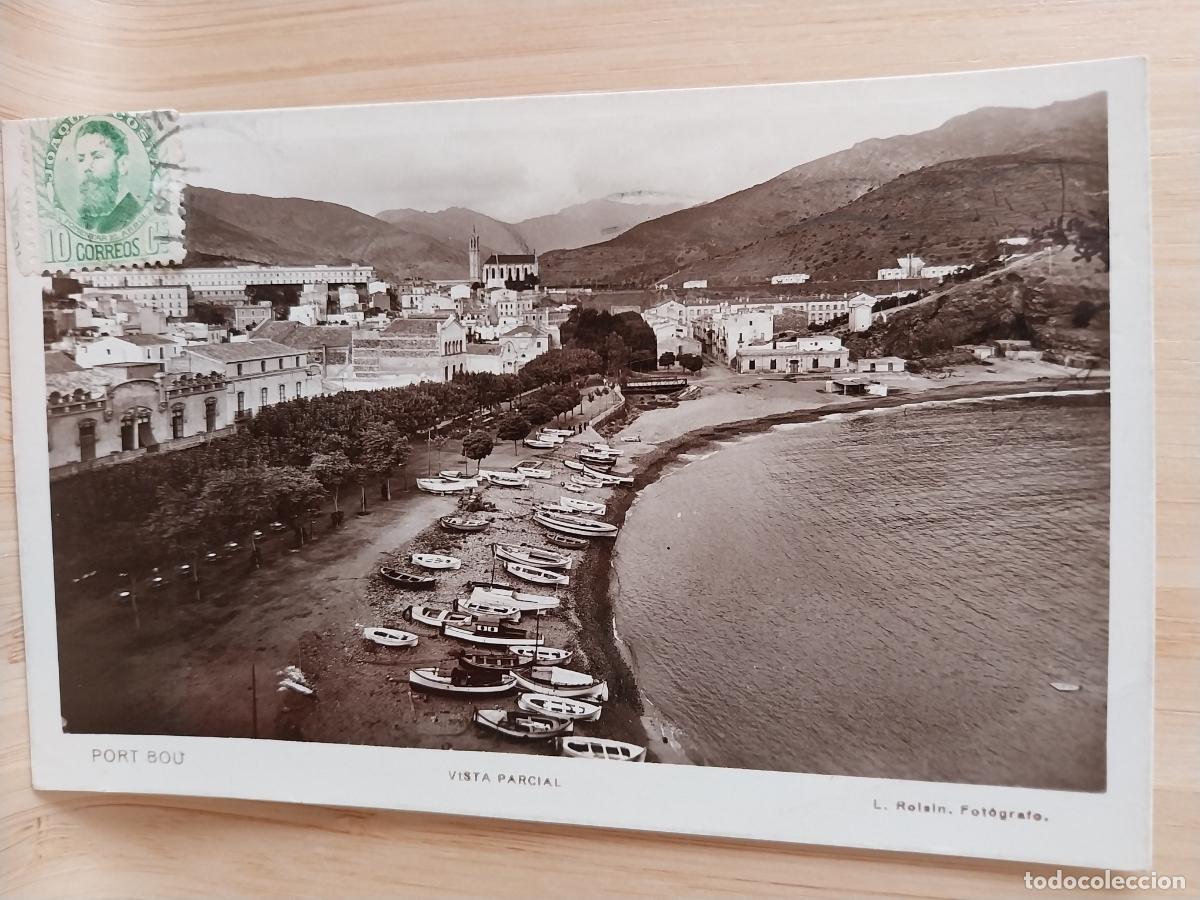 Postales: PORT BOU ED ROISIN CIRCULADA A&Ntilde;OS 30 PLAYA BARCAS PRECIOSA