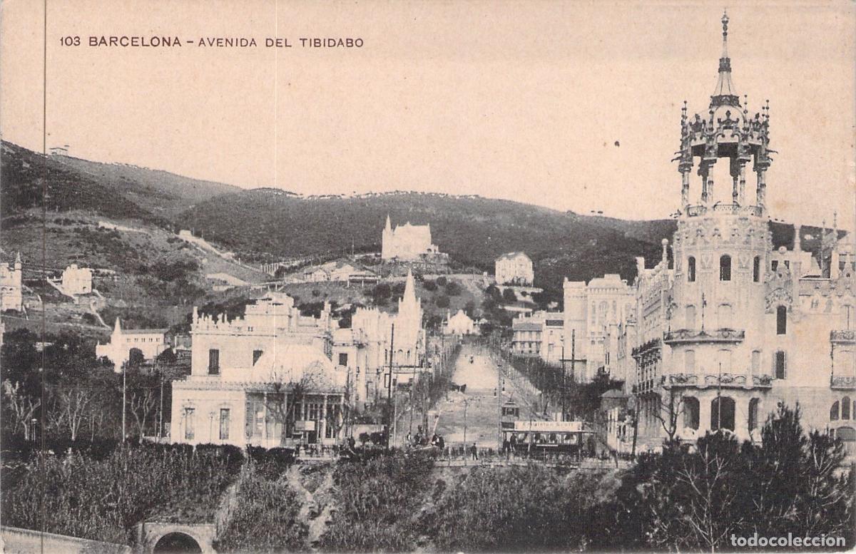 Postales: Postal Barcelona Avenida del Tibidabo y Torre Andreu
