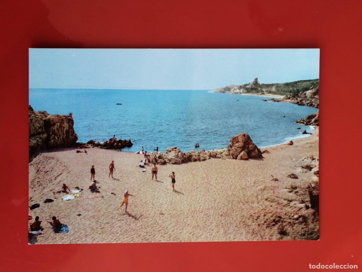 Postales: POSTAL 18560 ESCRITA-UBACH 251 CALELLA BARCELONA SAN POL DESDE LA ROCA GRASSA PLAYA