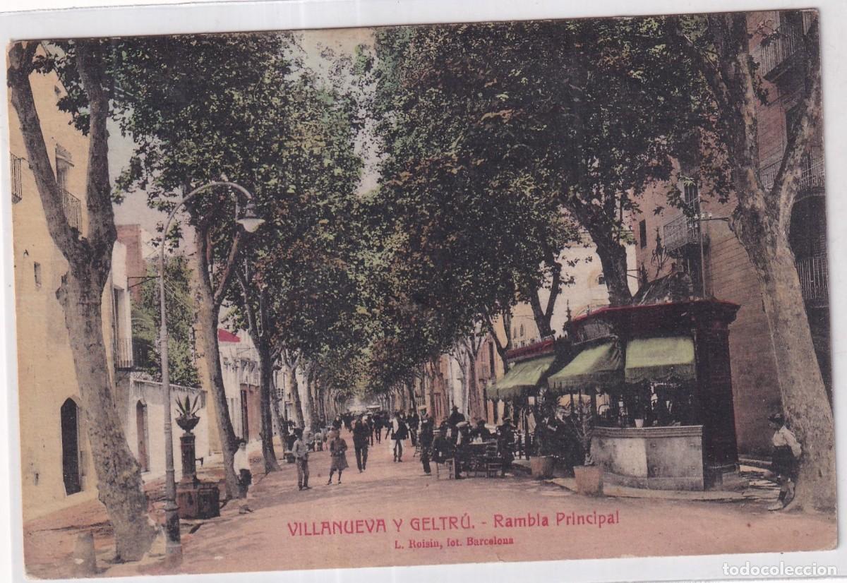 Postales: Villanueva y la Geltr&uacute;. Rambla principal. L Roisin. Circulada Edici&oacute;n A. Ballester.