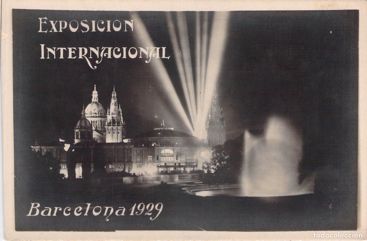 Postales: Postal Exposici&oacute;n Internacional Barcelona Vista Nocturna Palau Nacional