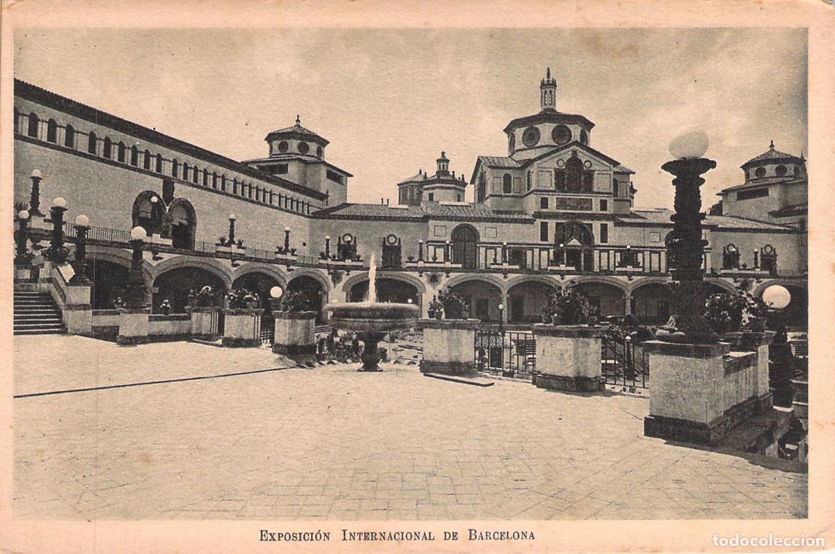Postales: Postal del Patio del Palacio de Agricultura, Exposici&oacute;n de Barcelona