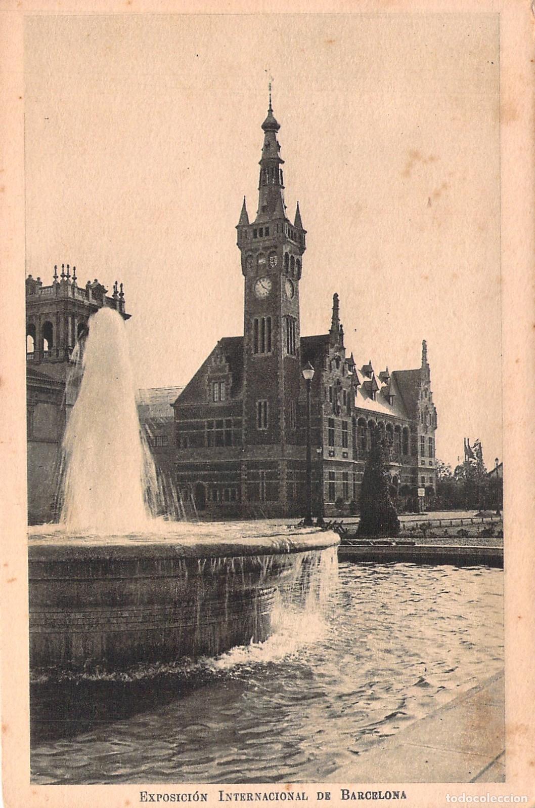 Postales: Postal de la Exposici&oacute;n Internacional de Barcelona, Pabell&oacute;n de B&eacute;lgica