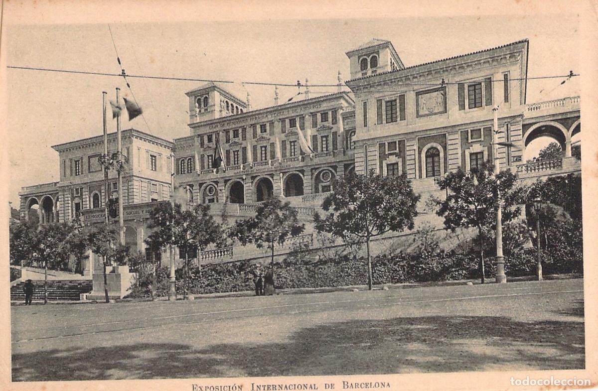 Postales: Postal Pabell&oacute;n de la Caja de Pensiones, Exposici&oacute;n Internacional Barcelona