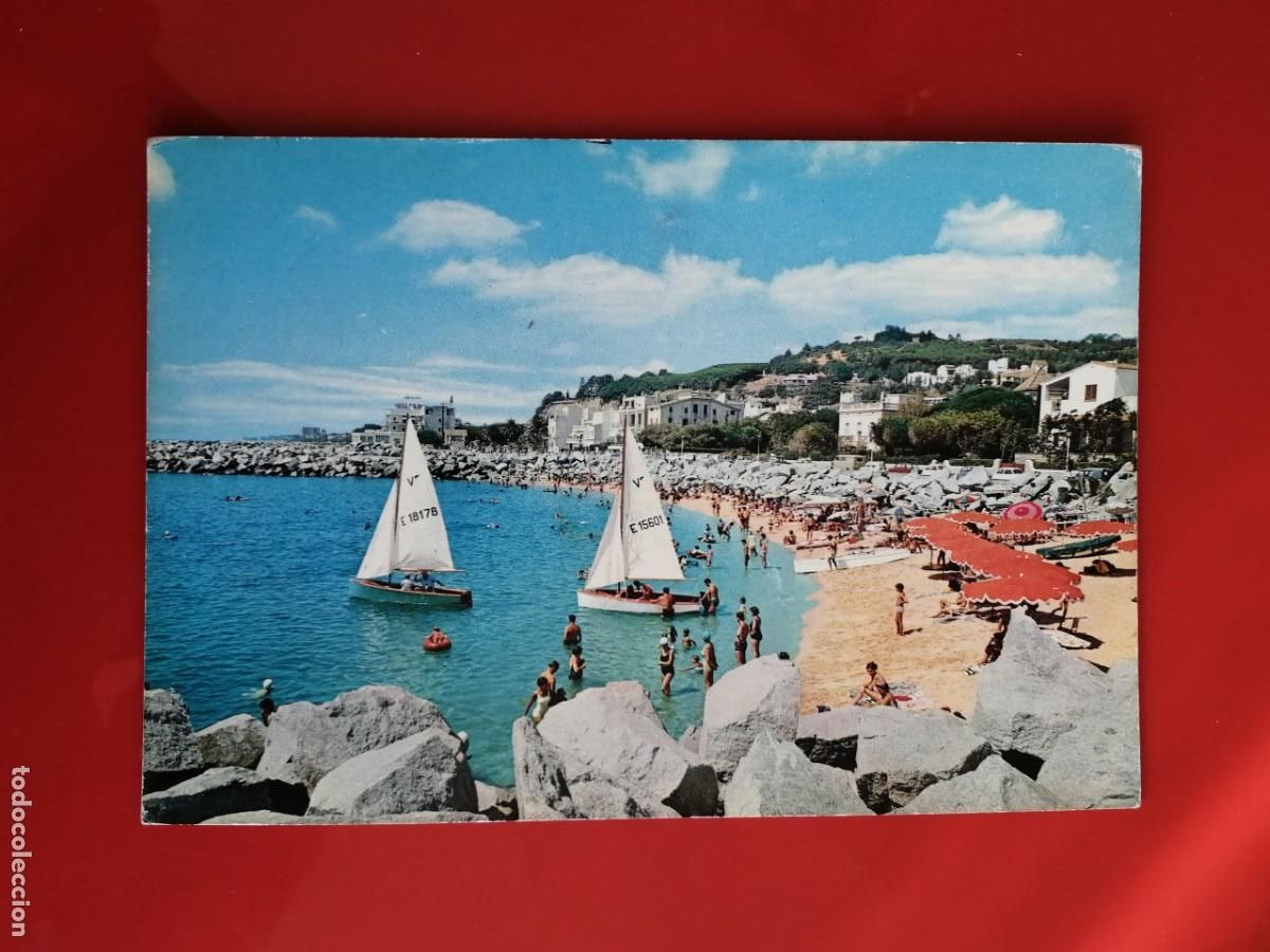 Postales: POSTAL 18586 SIN USO-FABREGAT 406 CALDETAS BARCELONA PLAYA BARCOS