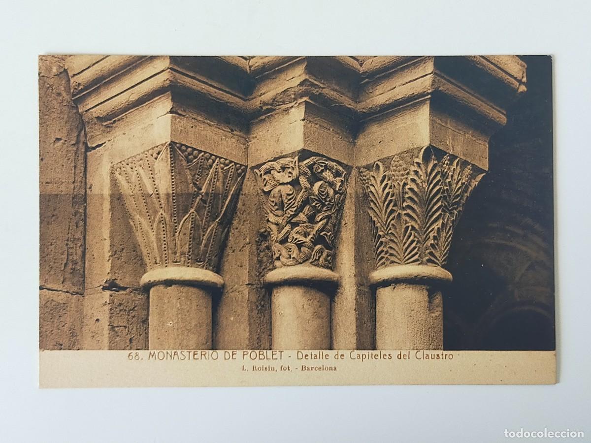 Postales: Tarjeta Postal TARRAGONA: Monasterio de Poblet, Capiteles del Claustro - Fot L. Roisin - S/C