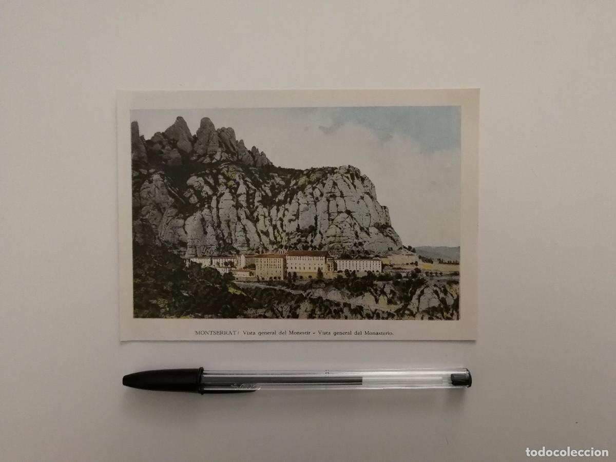 Postales: ANTIGUA TARJETA -10*15- MONTSERRAT - VISTA GENERAL DEL MONASTERIO - RELIGION - MONTA&Ntilde;A