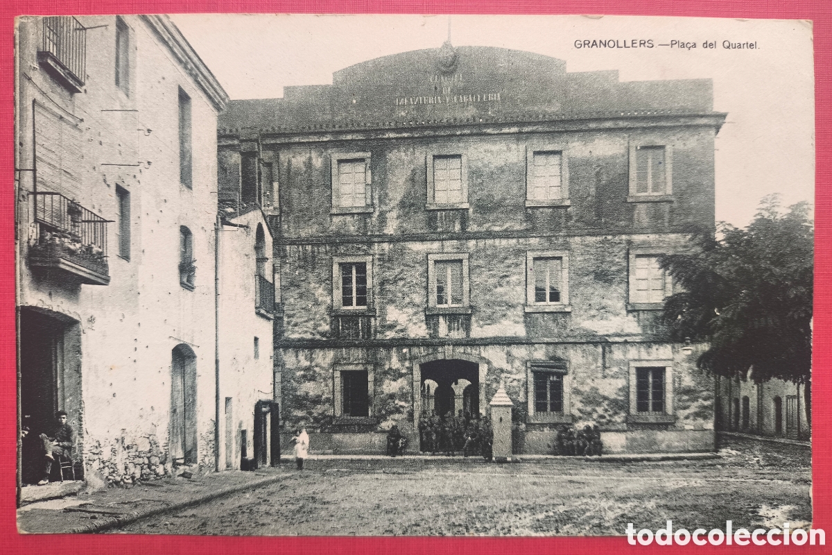 Postales: GRANOLLERS PLA&Ccedil;A CASERNA EX&Egrave;RCIT POSTAL ANIMADA FOTOTIPIA VALL&Egrave;S BARCELONA C. 1915