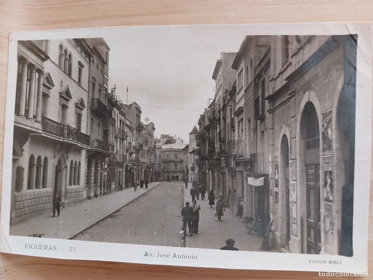 Postales: FIGUERAS AVENIDA AV JOSE ANTONIO ED FOTOS MELI 21 CIRCULADA A&Ntilde;O 1951 MUY ANIMADA