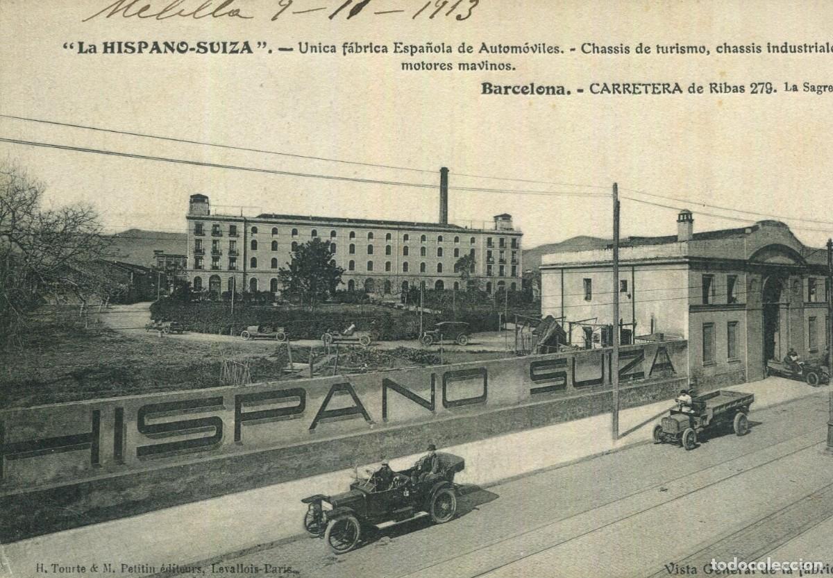 Postais: BARCELONA- SAN ANDRES-LA SAGRERA-FABRICA DE AUTOMOVILES LA HISPANO SUIZA-ENTRADA CARRETERA DE RIBAS-