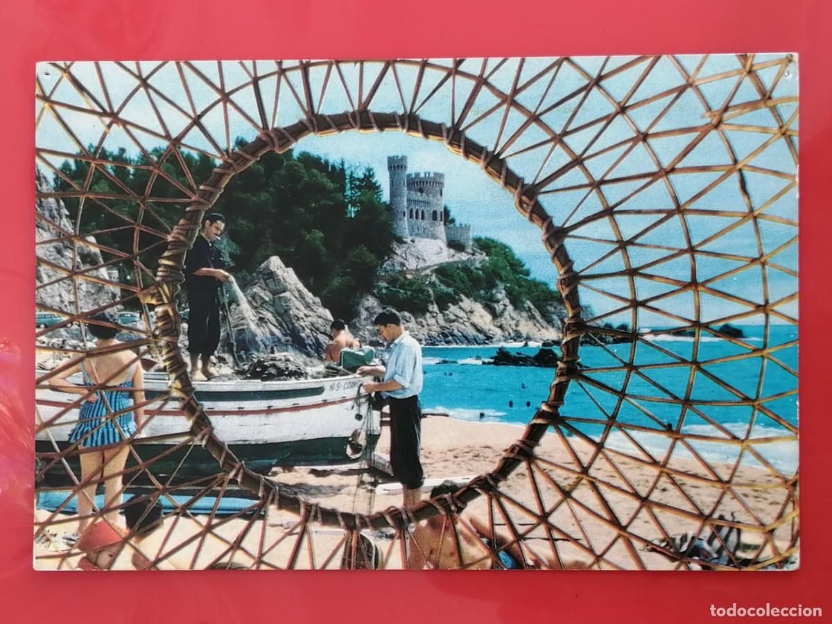 Postales: POSTAL 18771 MAT.1961-UBACH 363 LLORET DE MAR GIRONA PESCADORES Y BA&Ntilde;ISTAS PLAYA NANSA CASTILLO