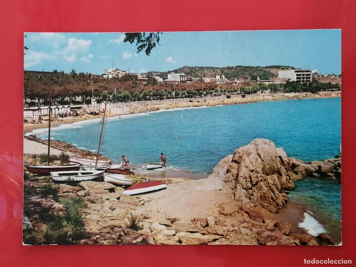 Postales: POSTAL 18767 NUEVA-UBACH 770 SAN FELIU DE GUIXOLS GIRONA SUS PLAYAS JUNTO AL PASEO BARCO