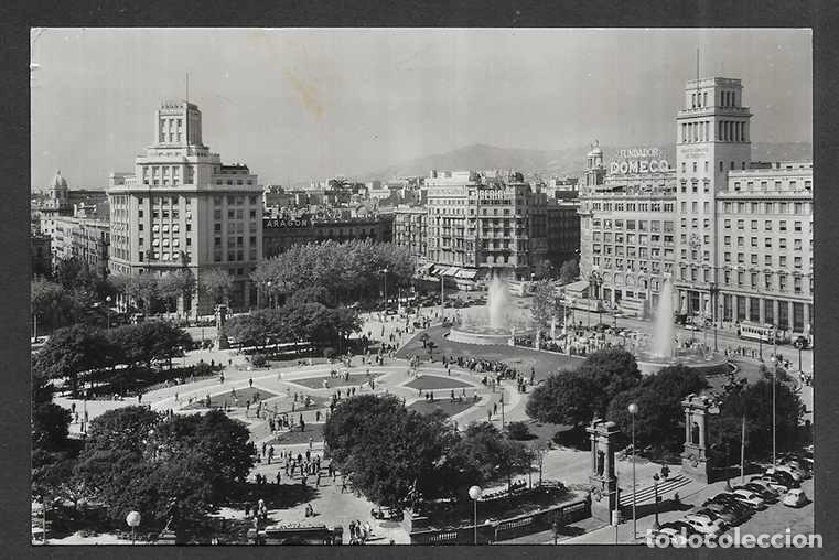 Postales: Postal. Barcelona - 6044 Vista general de la Plaza Catalu&ntilde;a RO Foto 1963
