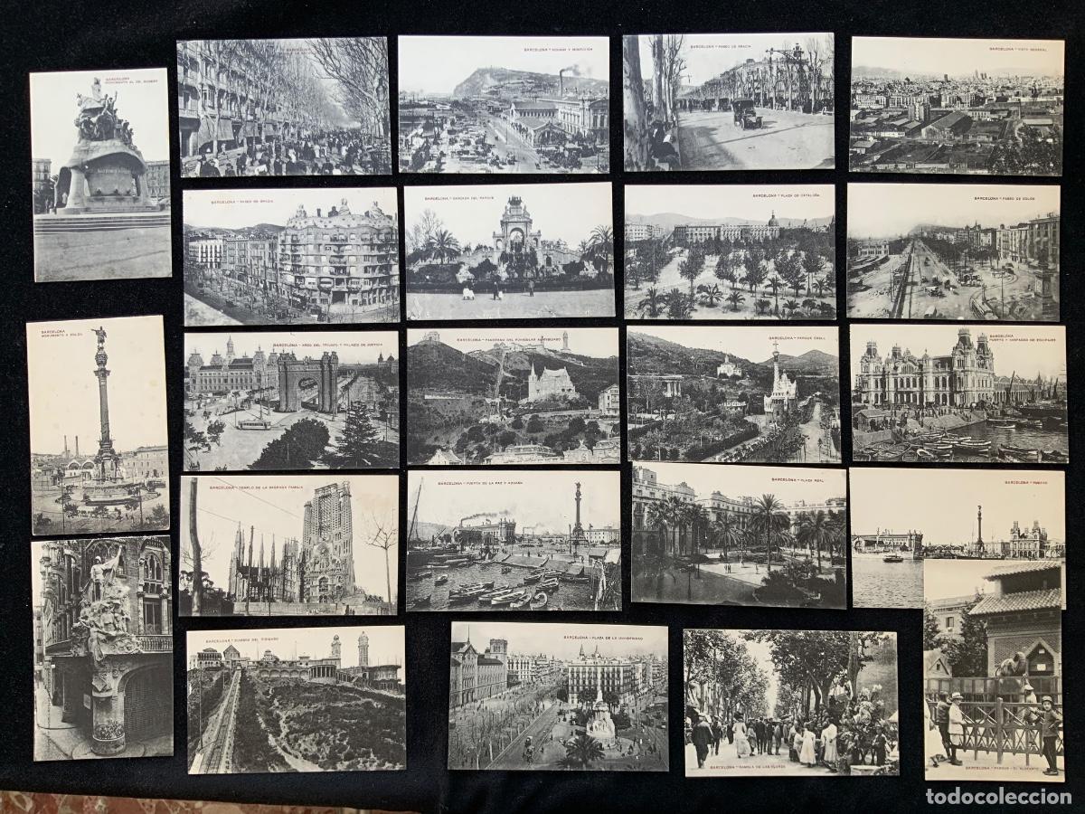 Postales: Lote de 23 postales distintas de barcelona sin usar, union postal universal. Buen estado!.