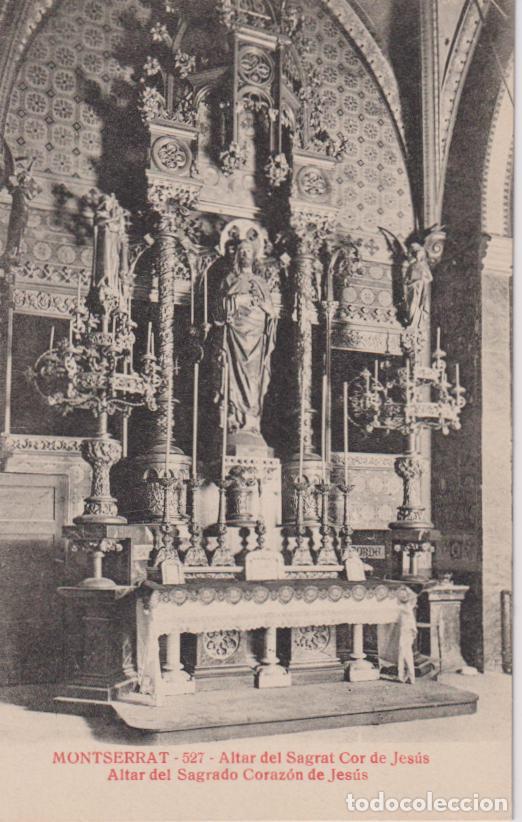 Postales: MONTSERRAT, ALTAR DEL SAGRAT COR DE JES&Uacute;S -E. M. DE M. N&ordm; 527 - S/C