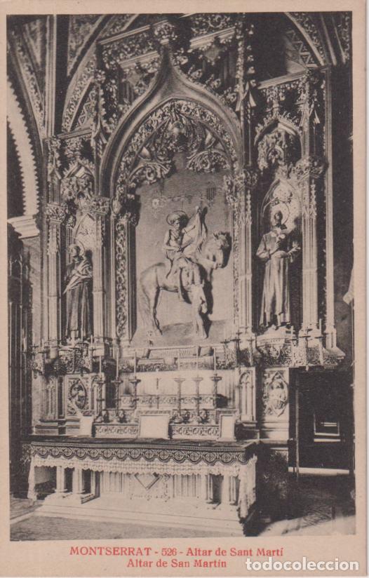 Postales: MONTSERRAT, ALTAR DE SANT MART&Iacute; - E. M. DE M. N&ordm; 526 - S/C