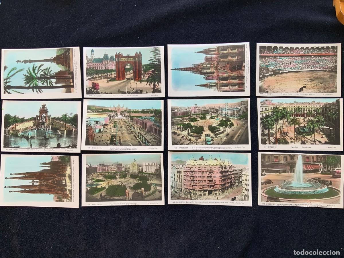 Postales: Lote de 12 postal coloreada Barcelona, roisin, nuevas, triunfo, toros, mila, bilbao, catalu&ntilde;a, real.