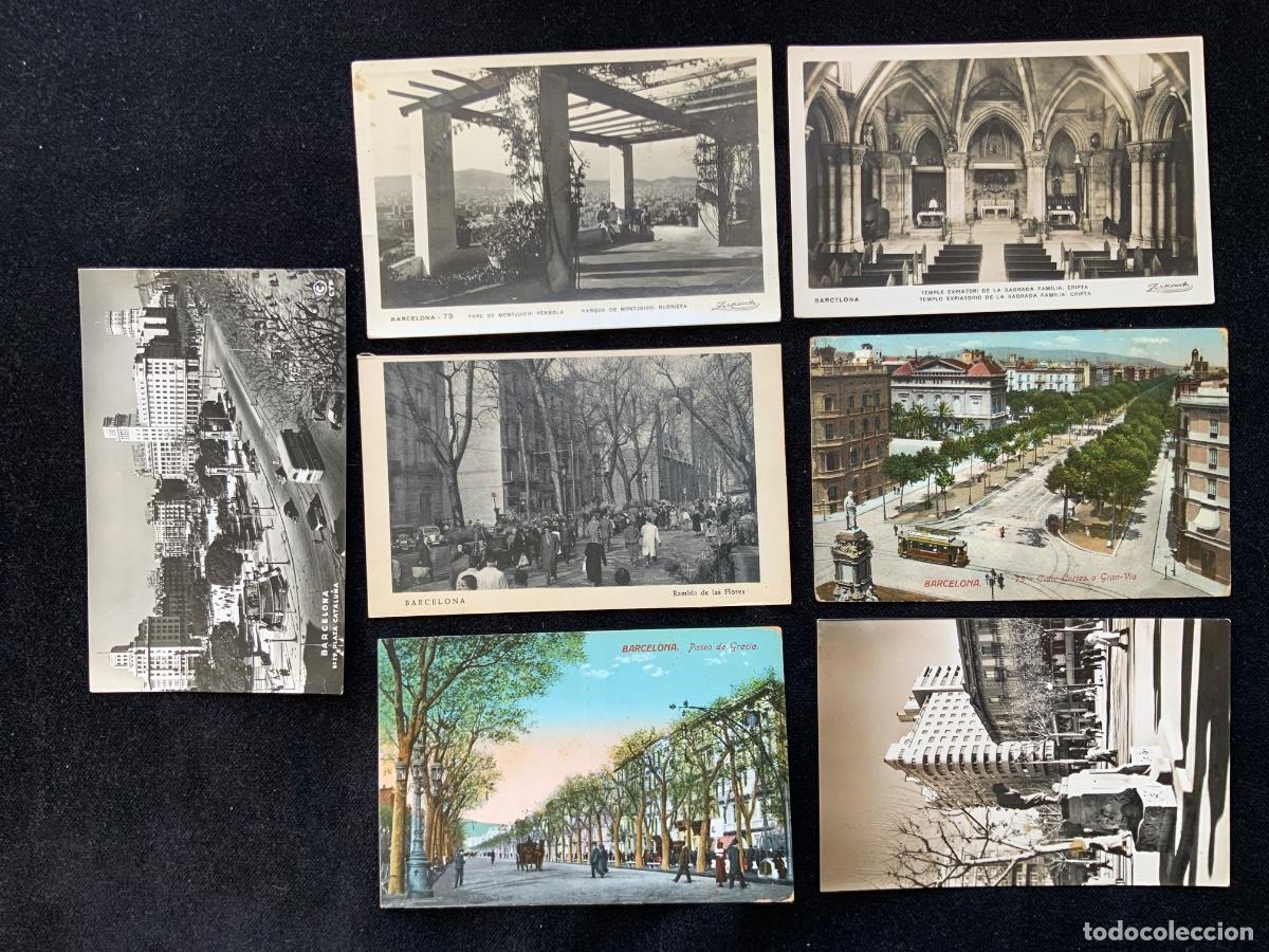 Postales: Lote de 7 postales de barcelona, glorieta, cripta, rambla, cortes, gracia, urquinaona, catalu&ntilde;a.