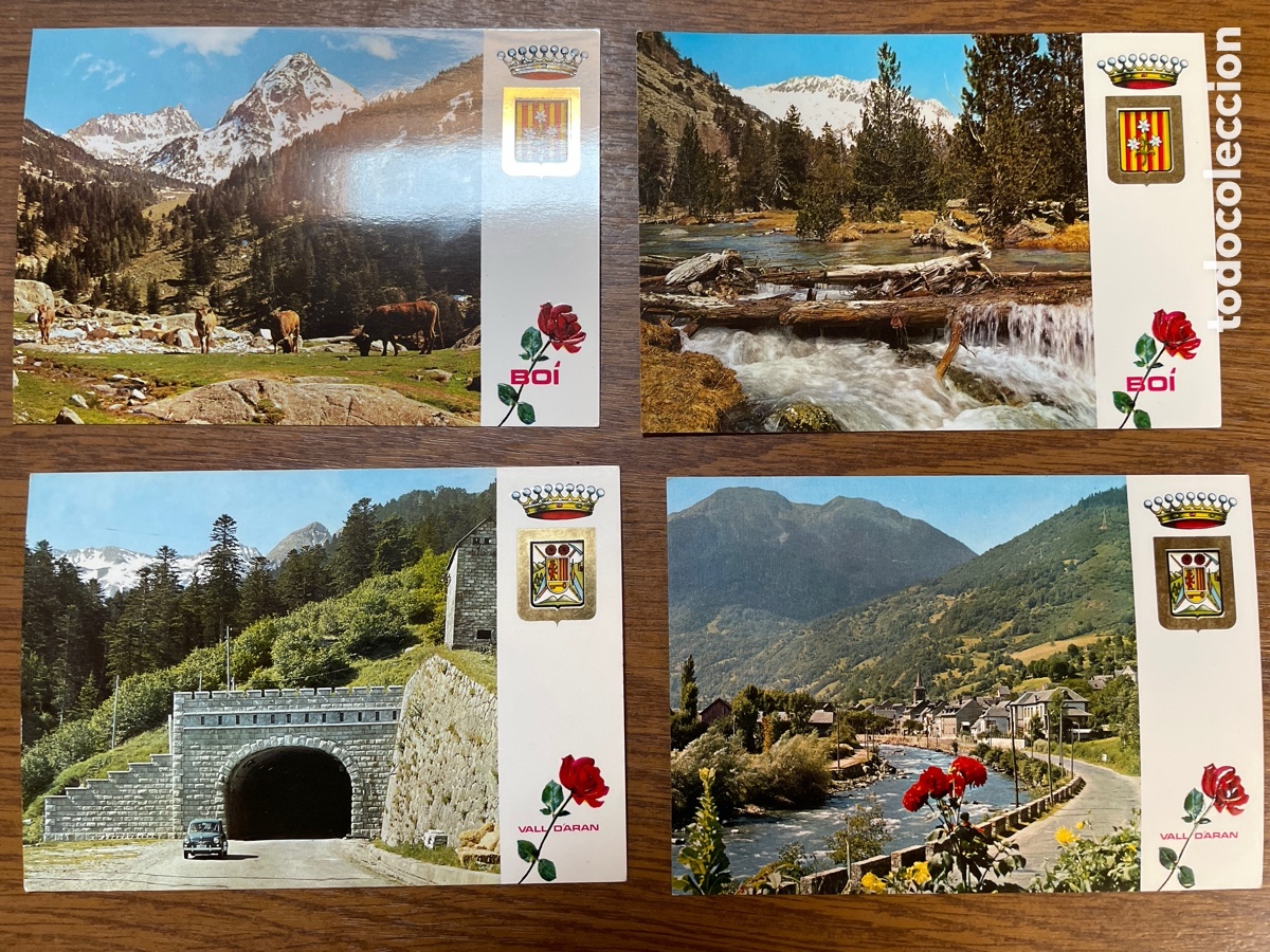 Postales: Pirineu catal&agrave; Sin circular. EScudo de oro de Luxe 3,4,7,25 CEDOSA Vall Bo&iacute; Vall Aran