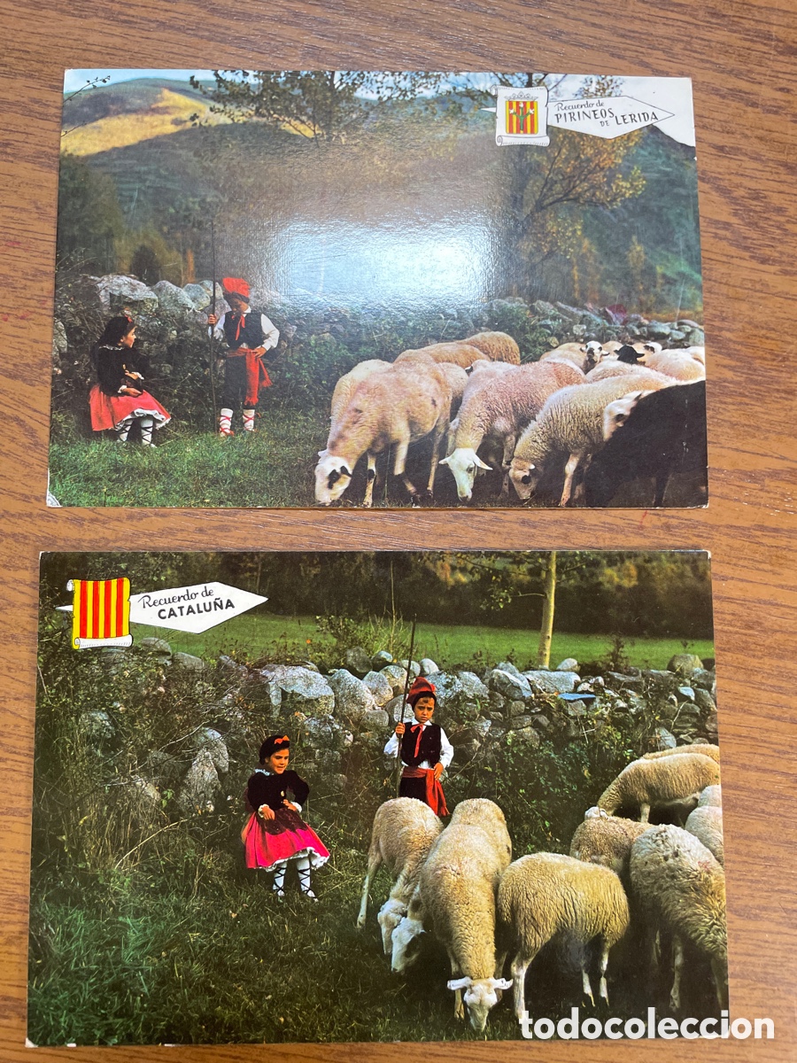 Postales: Ed. Pergamino Sin Circular 589-590 Catalu&ntilde;a T&iacute;pica / Pirineos de Lerida