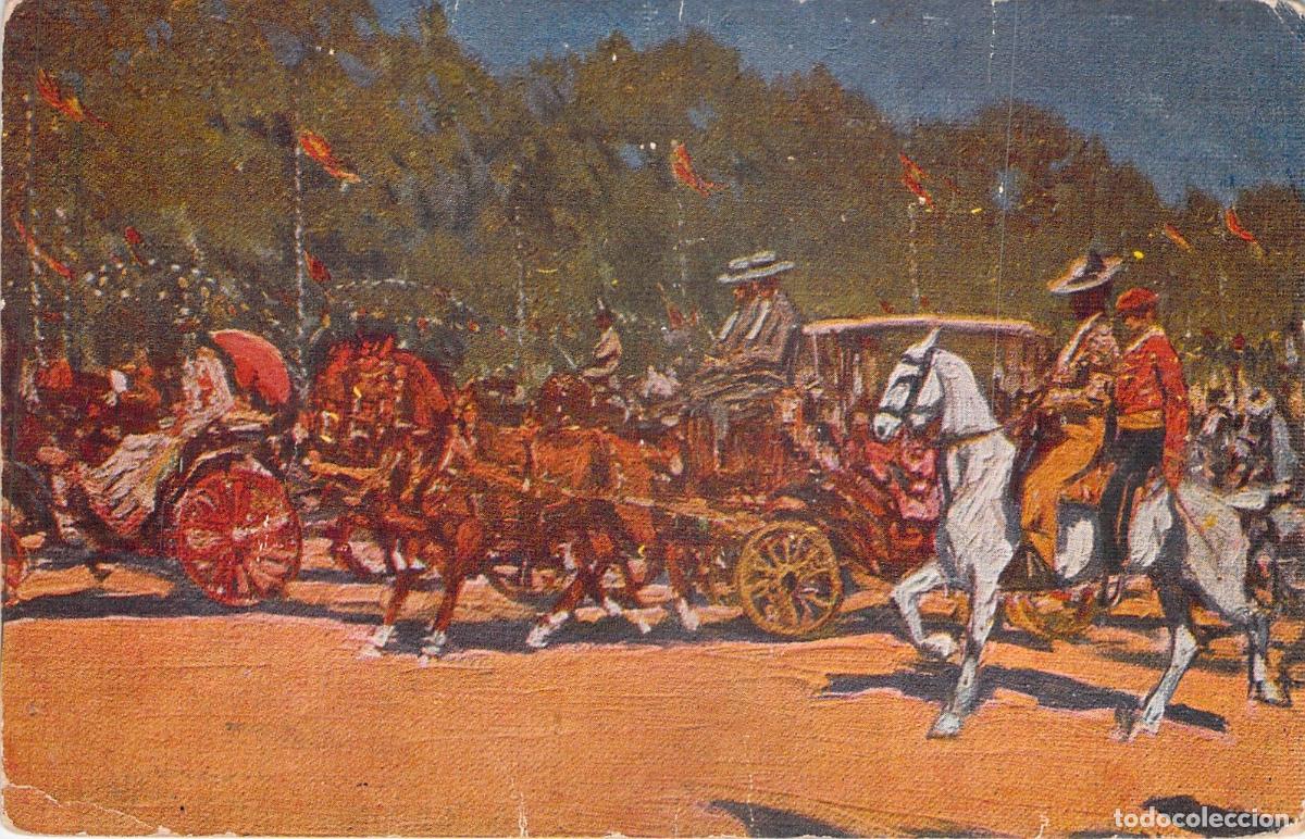 Postales: Postal Art&iacute;stica Mariano Bertuchi A Los Toros Carruaje Tradicional