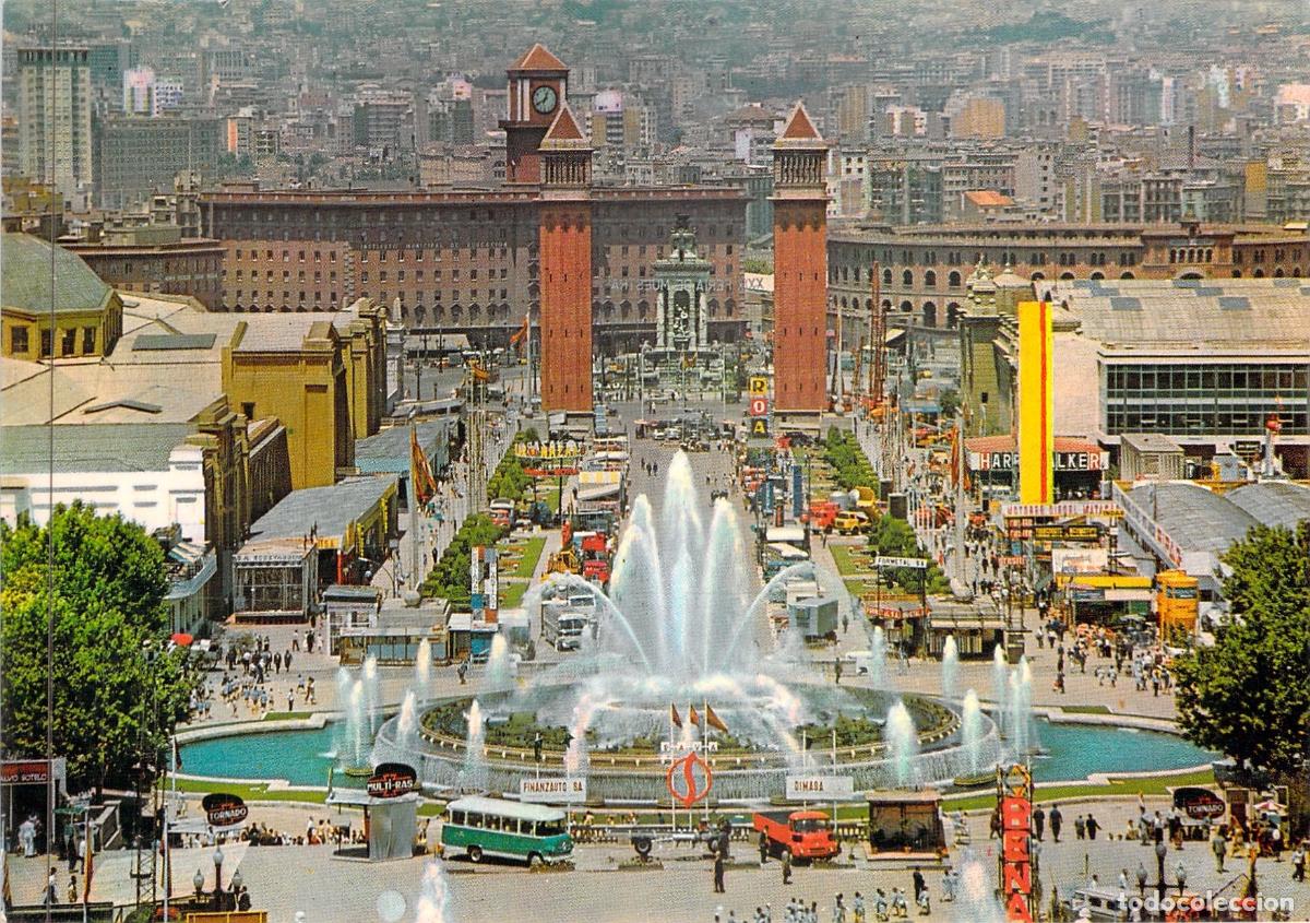 Postales: Postal de Barcelona Parque de Montju&iuml;c y Surtidor Gigante