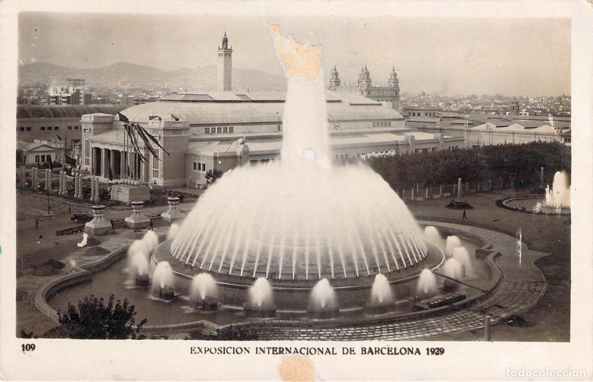 Postales: Postal de la Fuente Monumental Exposici&oacute;n Internacional de Barcelona