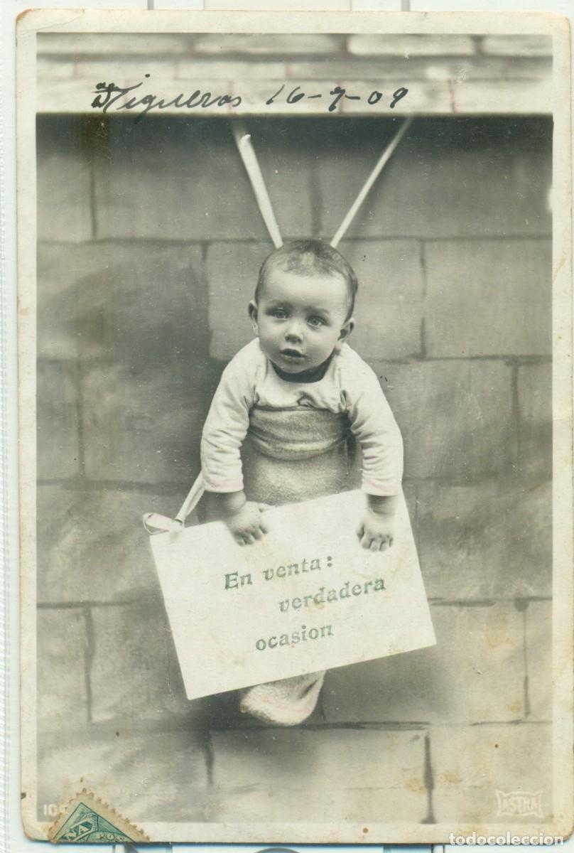 Postales: GIRONA. FIGUERAS. FOTO DE UN NI&Ntilde;O. ENVIADA EN 1909. MUY CURIOSA.