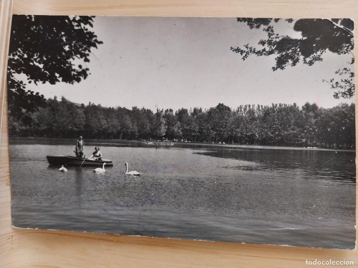 Postales: PUIGCERDA LAGO ED PRAT RIPOLL ESCRITA A&Ntilde;OS 50 BARCA CISNES ANIMADA