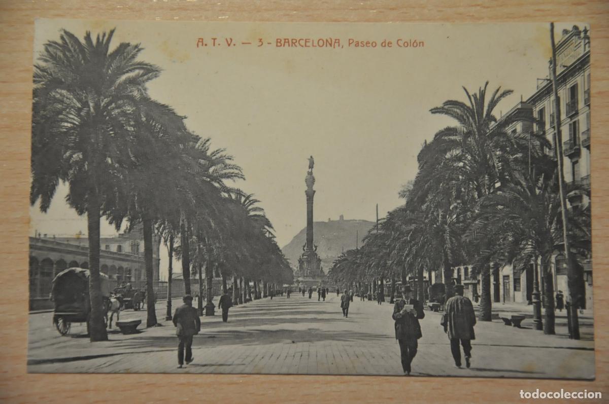 Postales: postal barcelona, paseo de colon atv 3