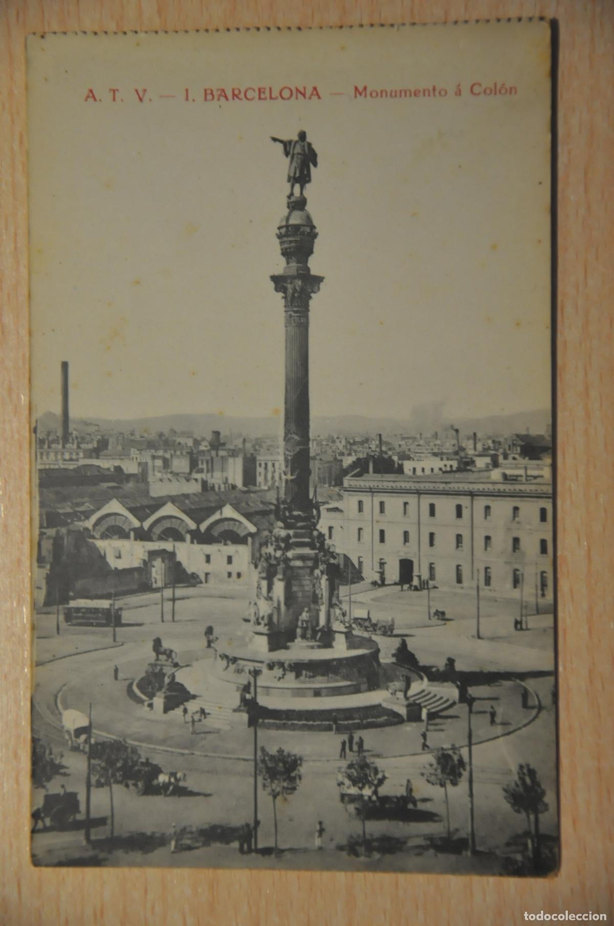 Postales: postal barcelona, monumento a colon atv 1