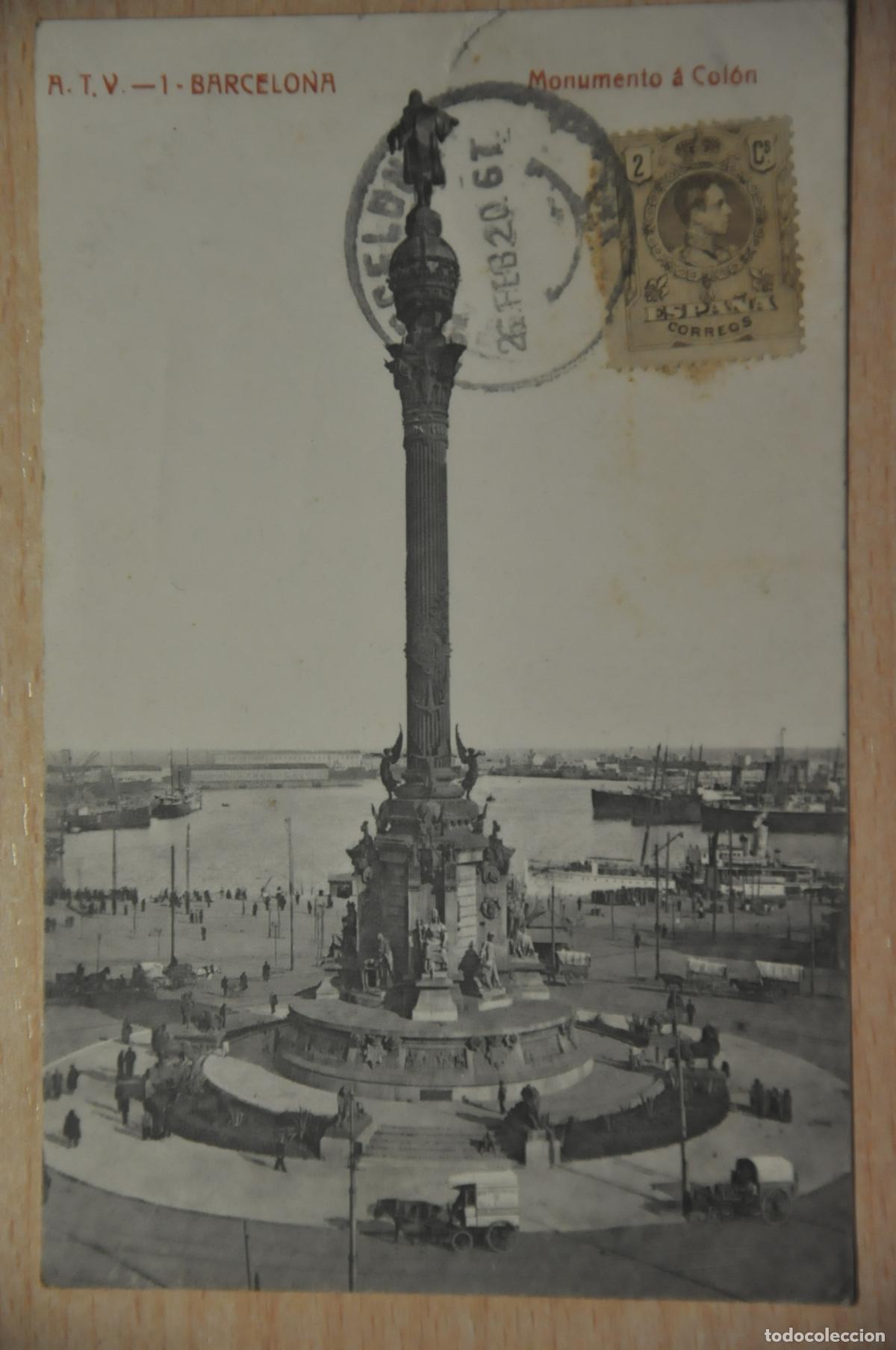 Postales: postal barcelona, monumento a colon atv 1