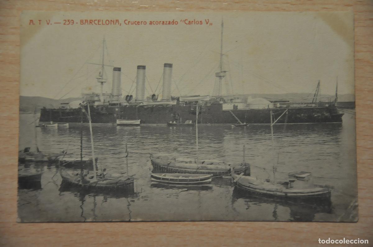 Postales: postal barcelona, crucero acorazado carlos v atv 239