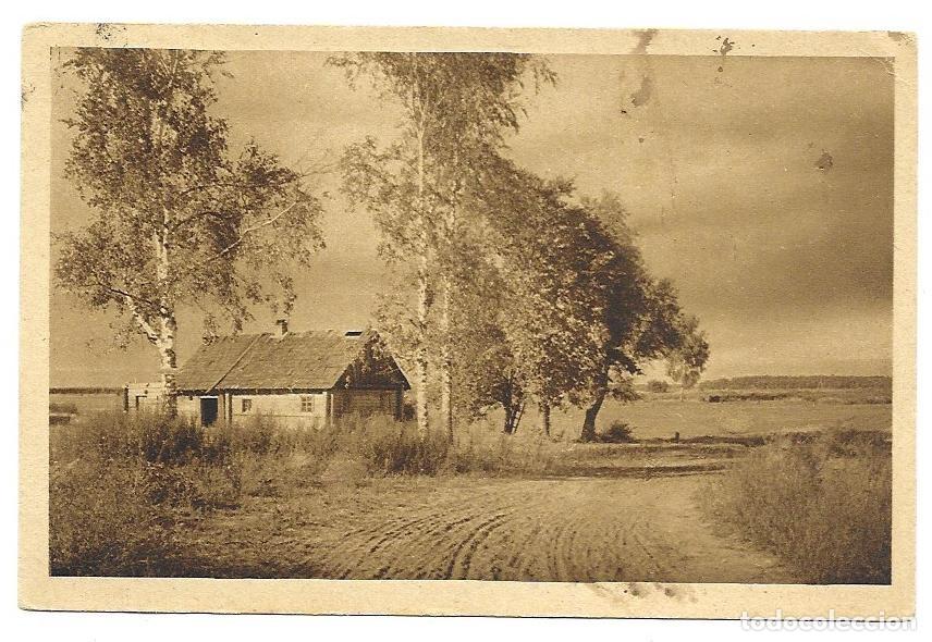 Postales: Antigua postal virada en sepia &rdquo;Polge G. n&ordm; 6 &rdquo; casa de campo. Escrita/enviada 1923. Sello matado.