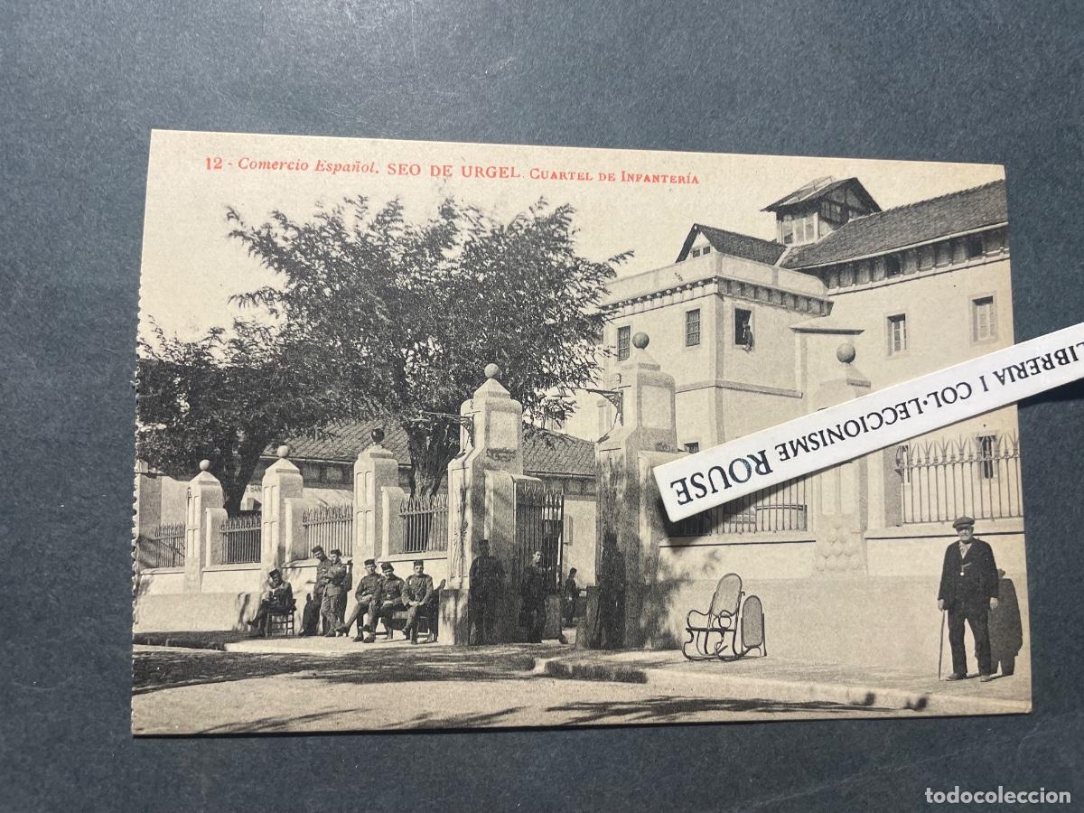 Postales: 12 - SEO DE URGELL - COMERCIO ESPA&Ntilde;OL - CUARTEL DE INFANTERIA - FOTOTIPIA THOMAS - 14X9 CM.