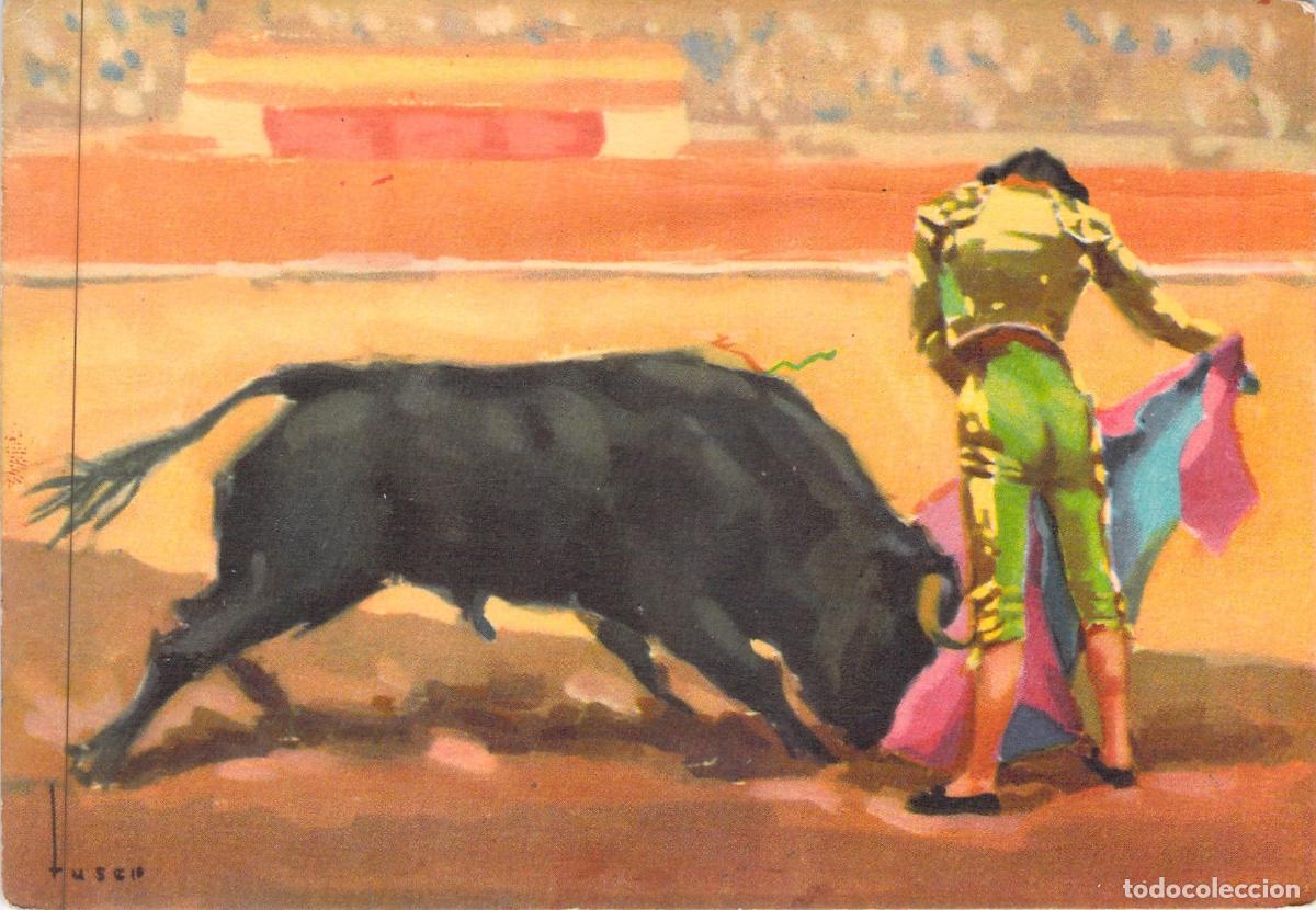 Cartoline: Tarjeta Postal Tauromaquia Torero Ejecutando una Ver&oacute;nica Arte Karalaz