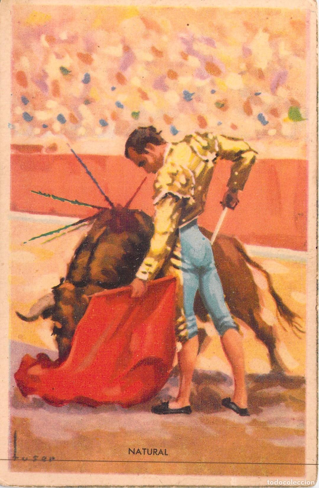 Postales: Postal Tauromaquia Lance Natural Torero y Toro Editorial Artigas