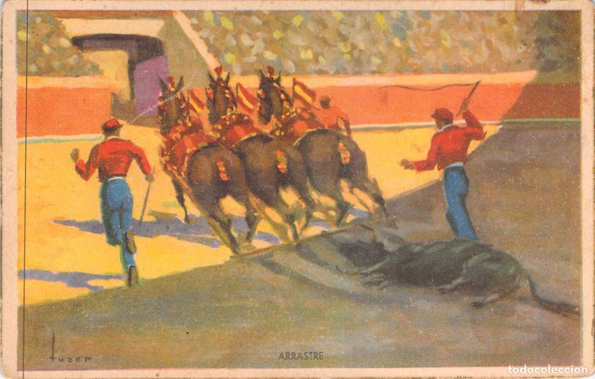 Postales: Postal de Tauromaquia Arrastre de Toro Colecci&oacute;n Sirenita
