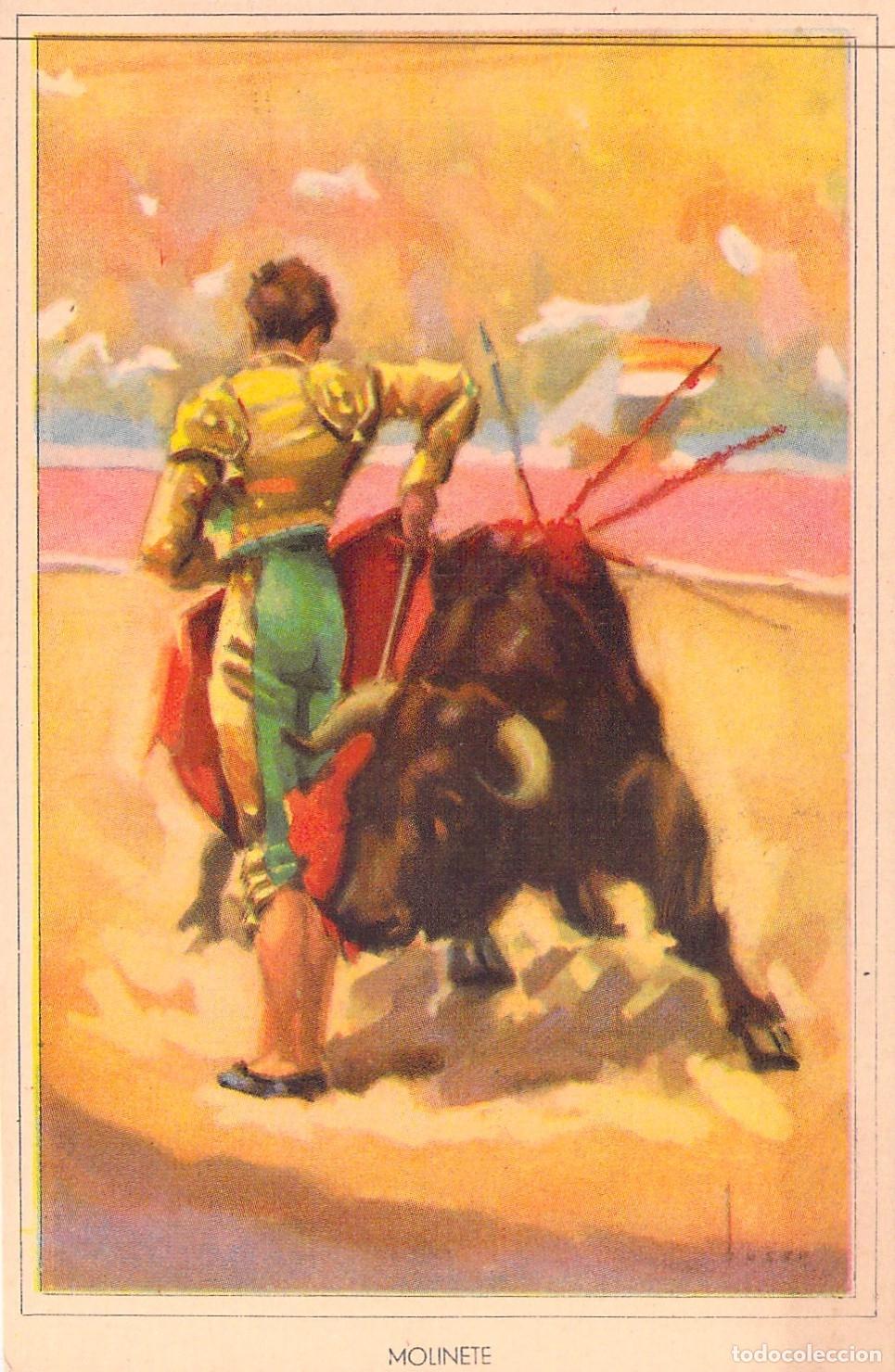 Postales: Postal de Tauromaquia - Escena de Torero Realizando un Molinete